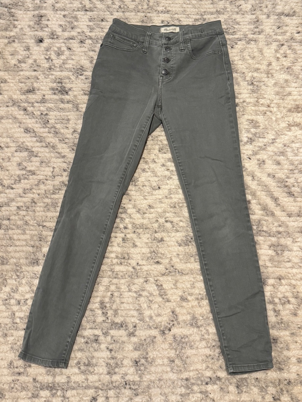 Madewell 9” High Rise Skinny Jeans Green 26